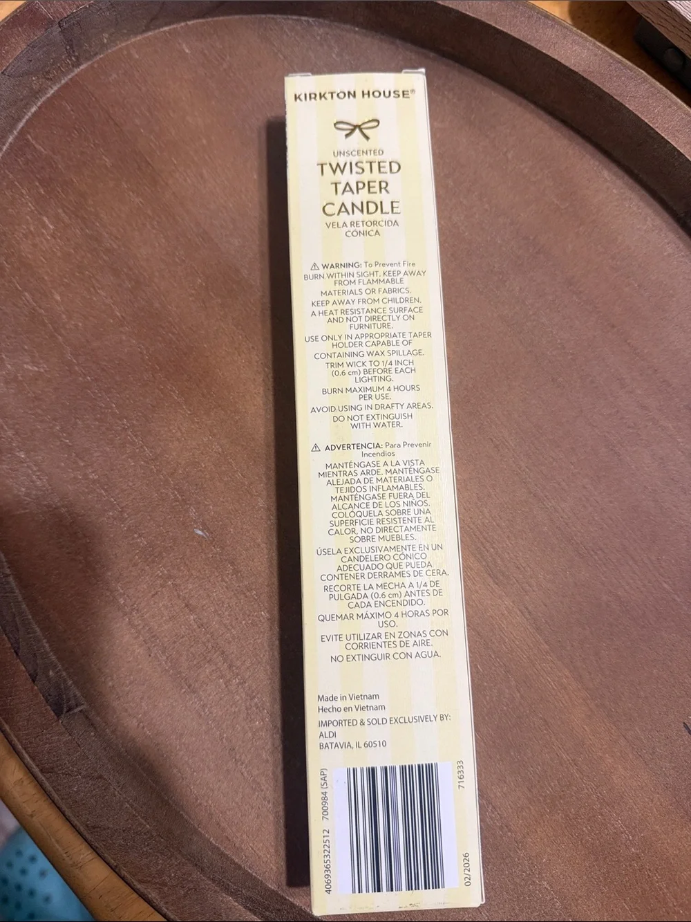 Kirkton House Yellow & White Twisted Taper Candles - Pack of 2